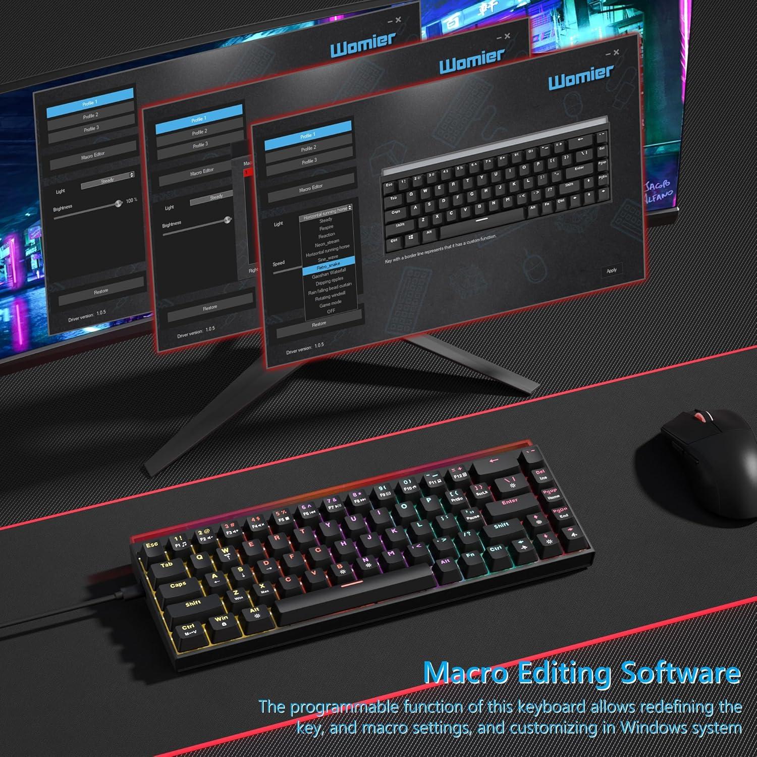 Teclado Mecánico Womier WK68 PRO 60% RGB Programable