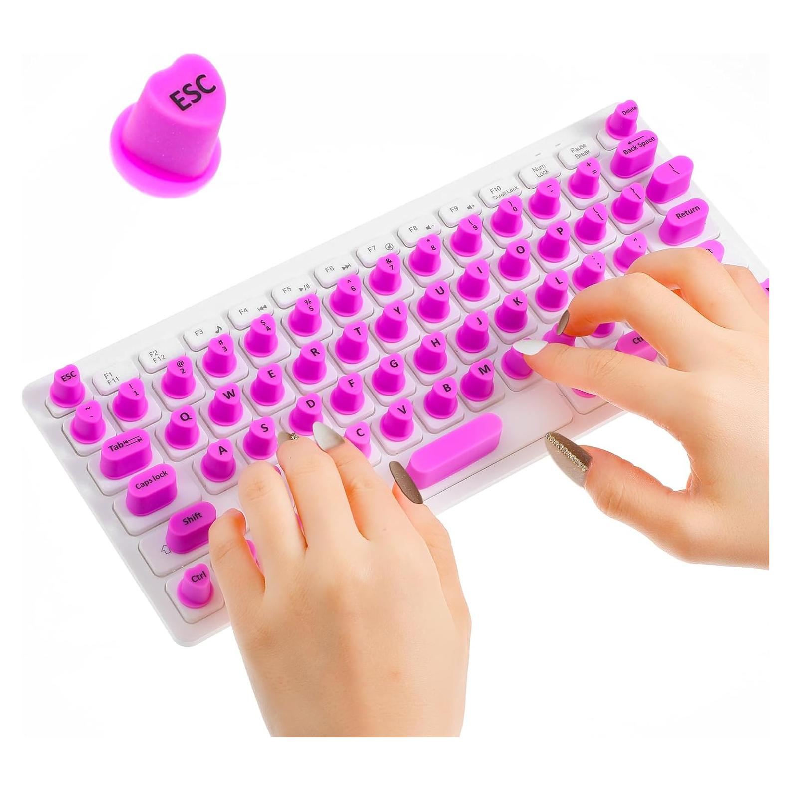 Calcomanías Elevadas para Teclado Eldraqth - Uñas Largas Morado