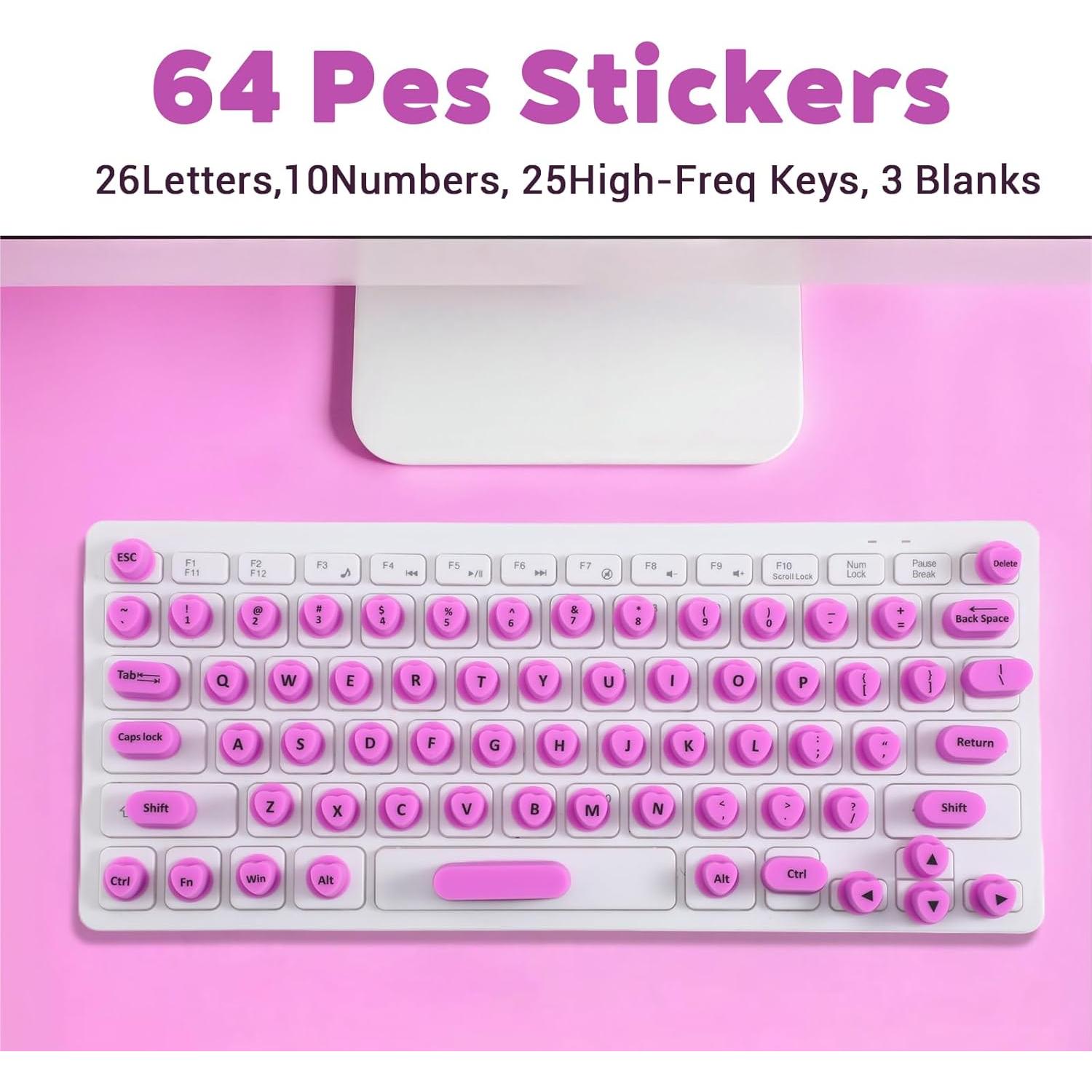 Calcomanías Elevadas para Teclado Eldraqth - Uñas Largas Morado