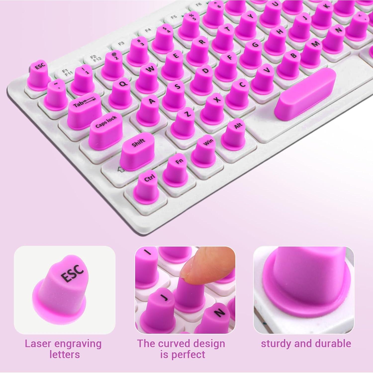 Calcomanías Elevadas para Teclado Eldraqth - Uñas Largas Morado