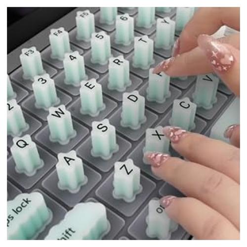 Cubierta de Teclado HRH para Uñas Largas Azul Aqua - MacBook Pro/Air