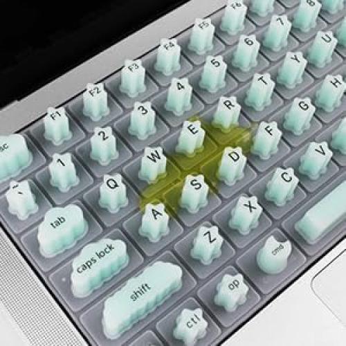 Cubierta de Teclado HRH para Uñas Largas Azul Aqua - MacBook Pro/Air