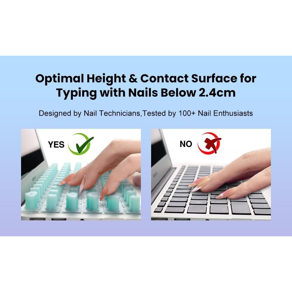 Cubierta de Teclado HRH para Uñas Largas Azul Aqua - MacBook Pro/Air