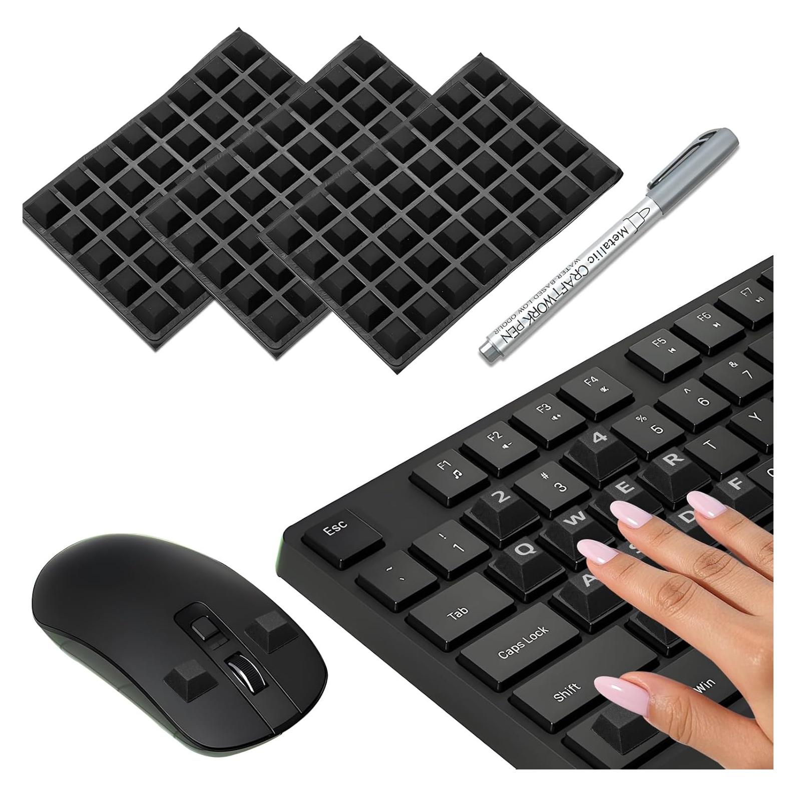 120 Calcomanías Elevadas para Teclado VEINARDYL - Negro Trapezoidal
