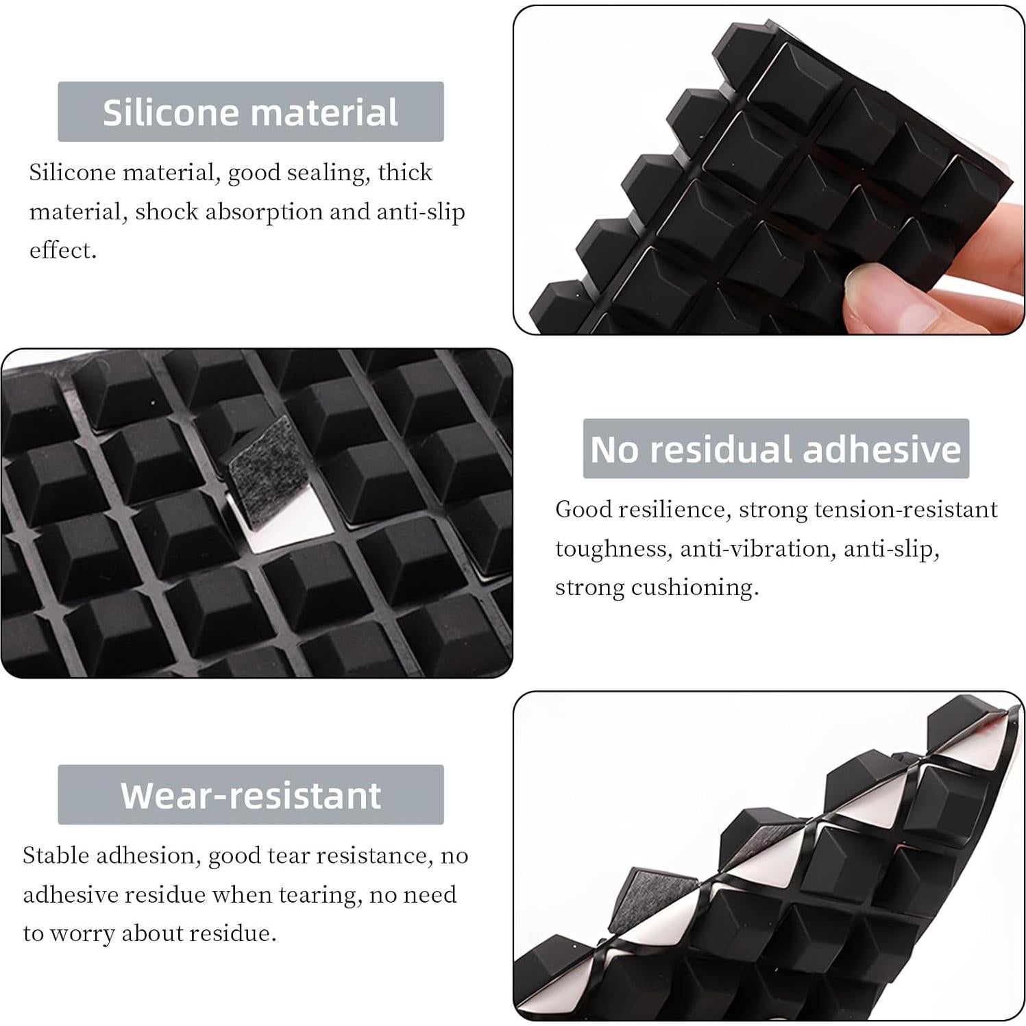 120 Calcomanías Elevadas para Teclado VEINARDYL - Negro Trapezoidal