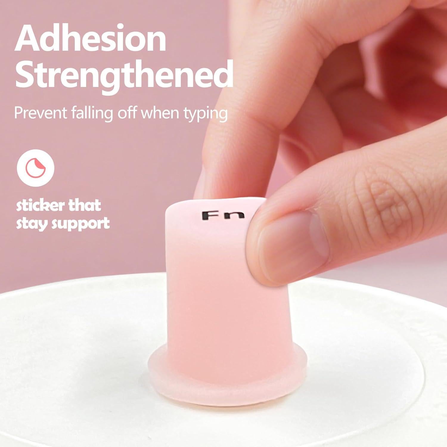 Calcomanías para Teclado Ponhey 70 Pcs Silicona Rosa Uñas Largas