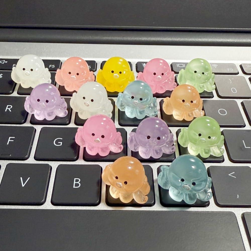 20 Stickers 3D Pulpo MayeBridge para Teclado y Uñas Largas