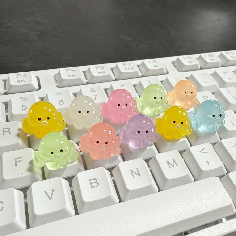 20 Stickers 3D Pulpo MayeBridge para Teclado y Uñas Largas