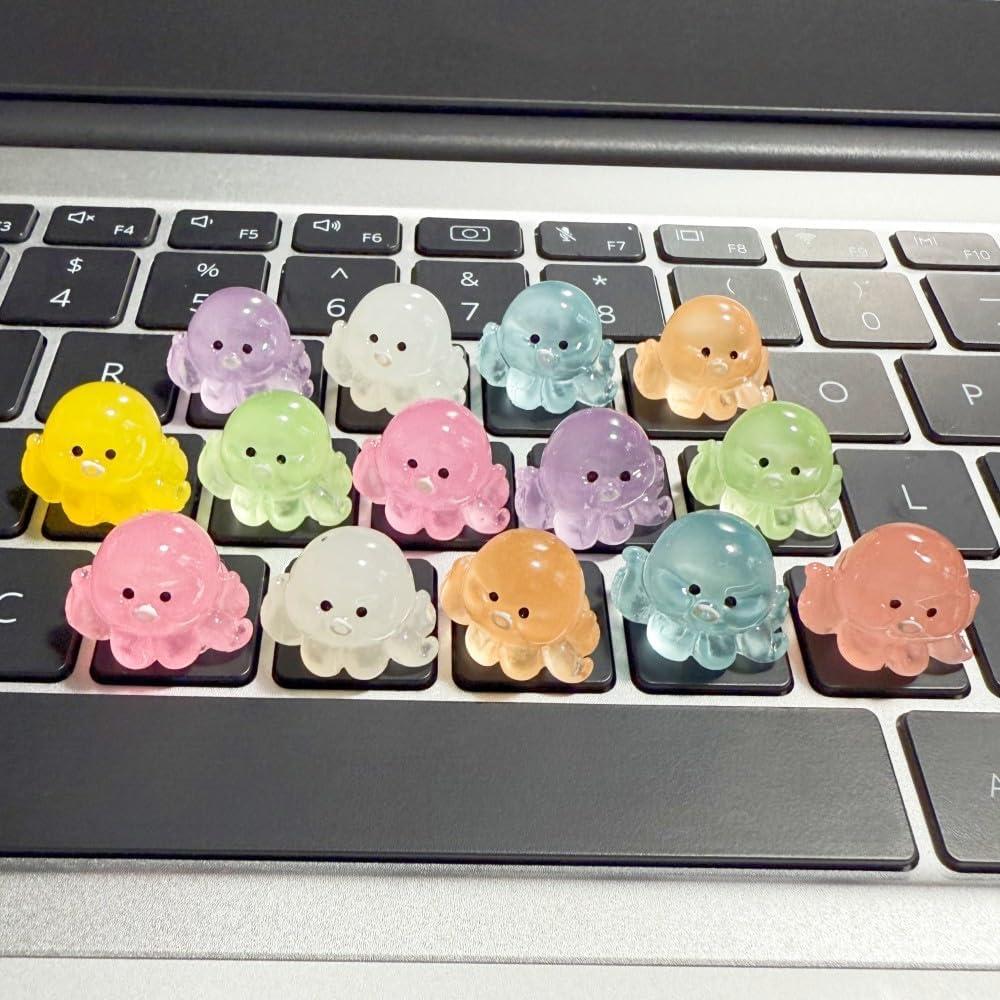 20 Stickers 3D Pulpo MayeBridge para Teclado y Uñas Largas