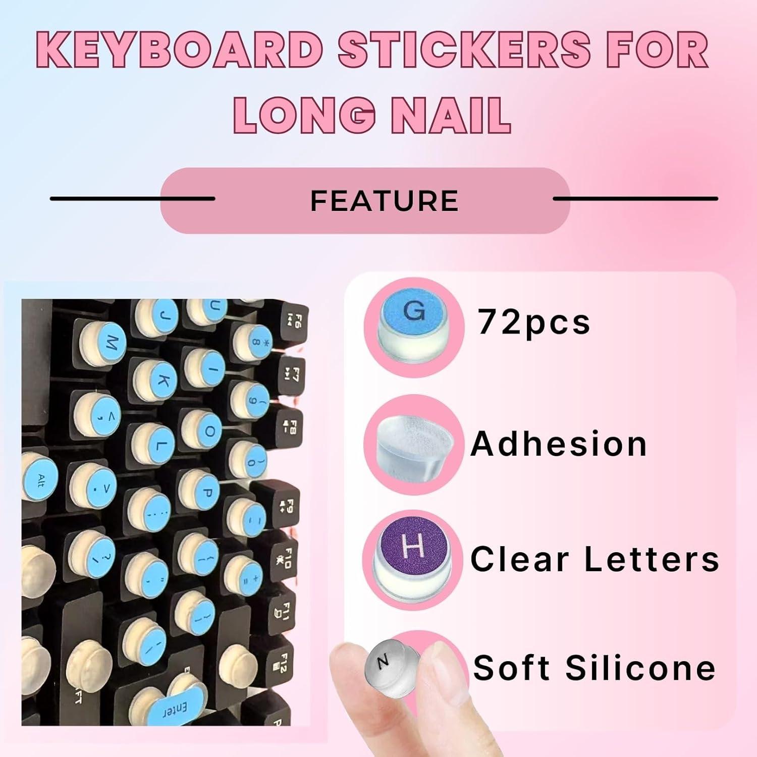 Calcomanías de Teclado Silicona LikoSpark Rosa 72 PCS