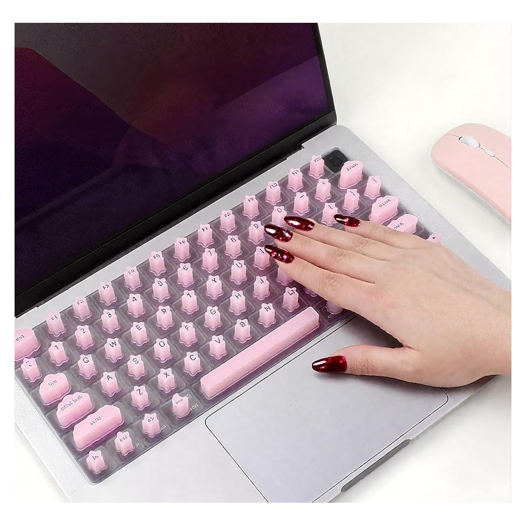 Cubierta de Teclado de Silicona Se7enline para MacBook Pro/Air 2021-2025 - Rosa