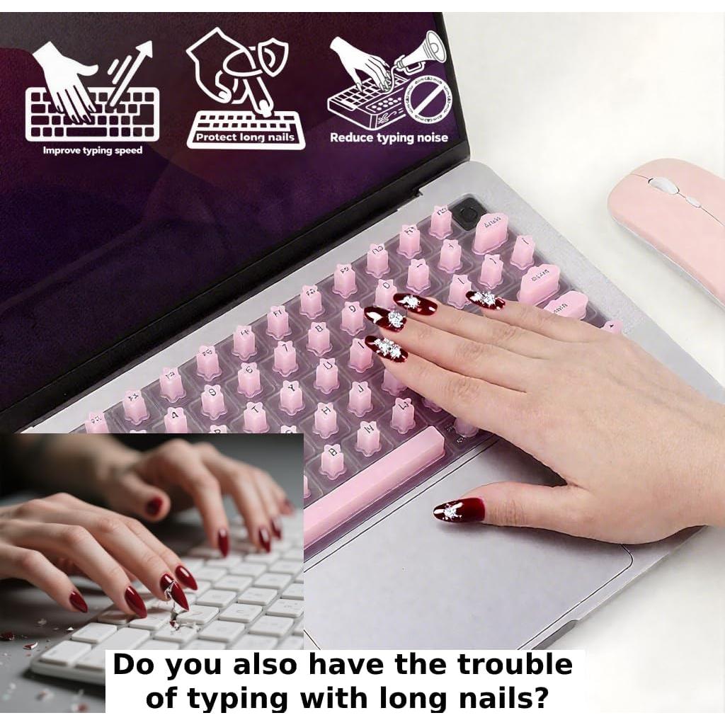 Cubierta de Teclado de Silicona Se7enline para MacBook Pro/Air 2021-2025 - Rosa