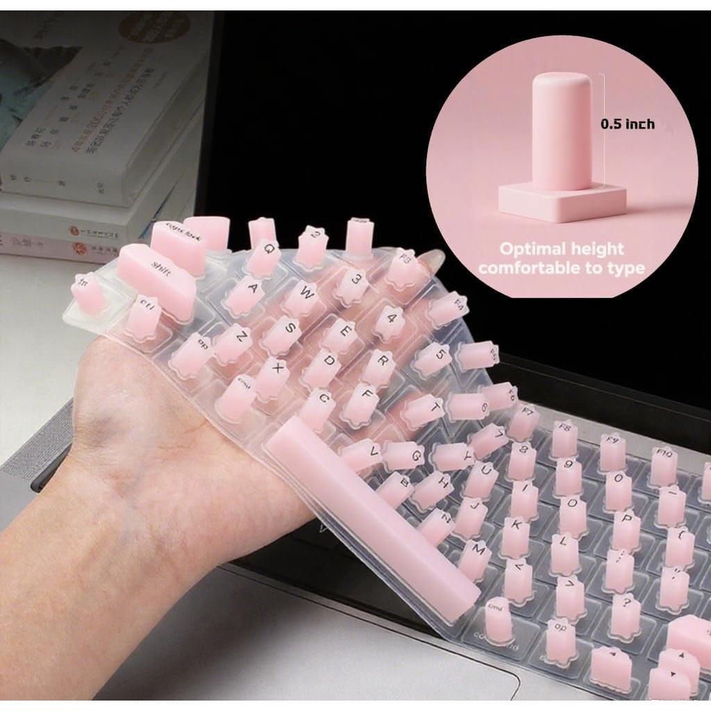 Cubierta de Teclado de Silicona Se7enline para MacBook Pro/Air 2021-2025 - Rosa