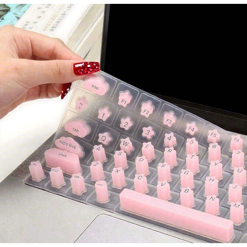 Cubierta de Teclado de Silicona Se7enline para MacBook Pro/Air 2021-2025 - Rosa