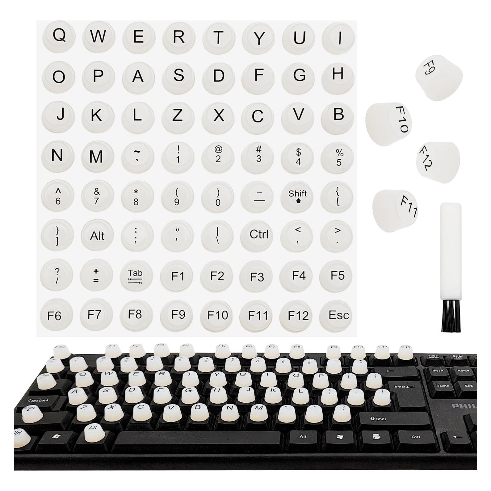 64 Calcomanías Elevadas para Teclado IOUALEY - Uñas Largas