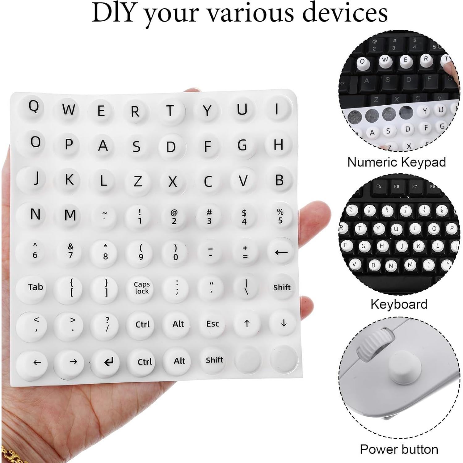 64 Calcomanías de Silicona para Teclado QfwdfcTrenz - Uñas Largas