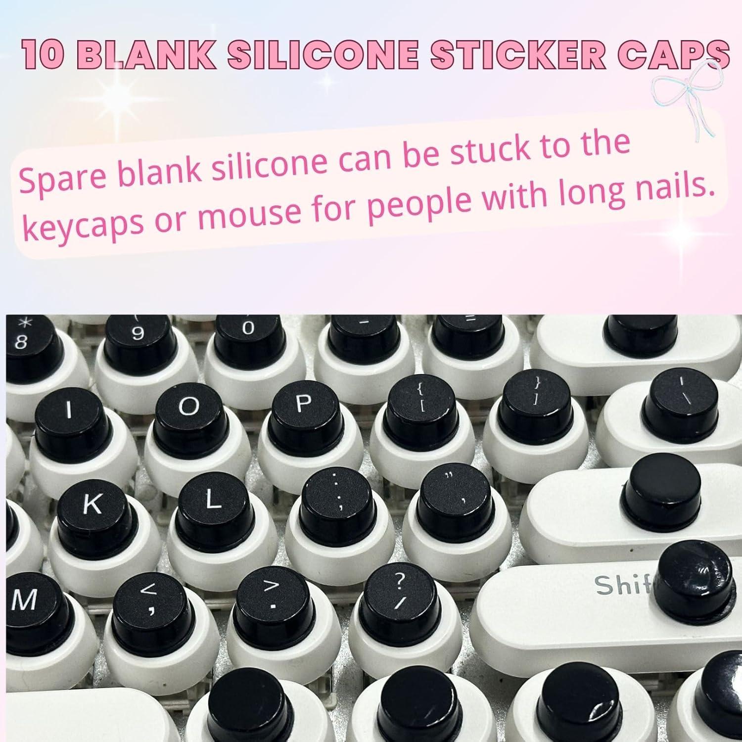Etiquetas de Teclado de Silicona LikoSpark para Uñas Largas 72 PCS