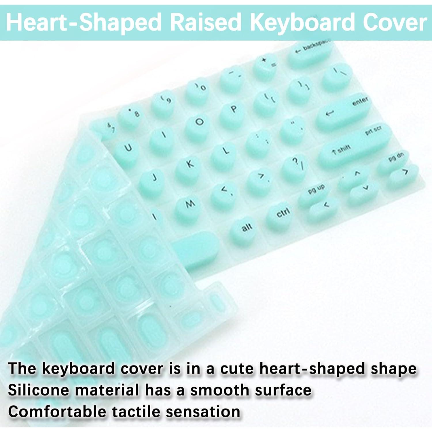 Cubierta de Teclado Elevada en Forma de Corazón HuiYuan18, Negra