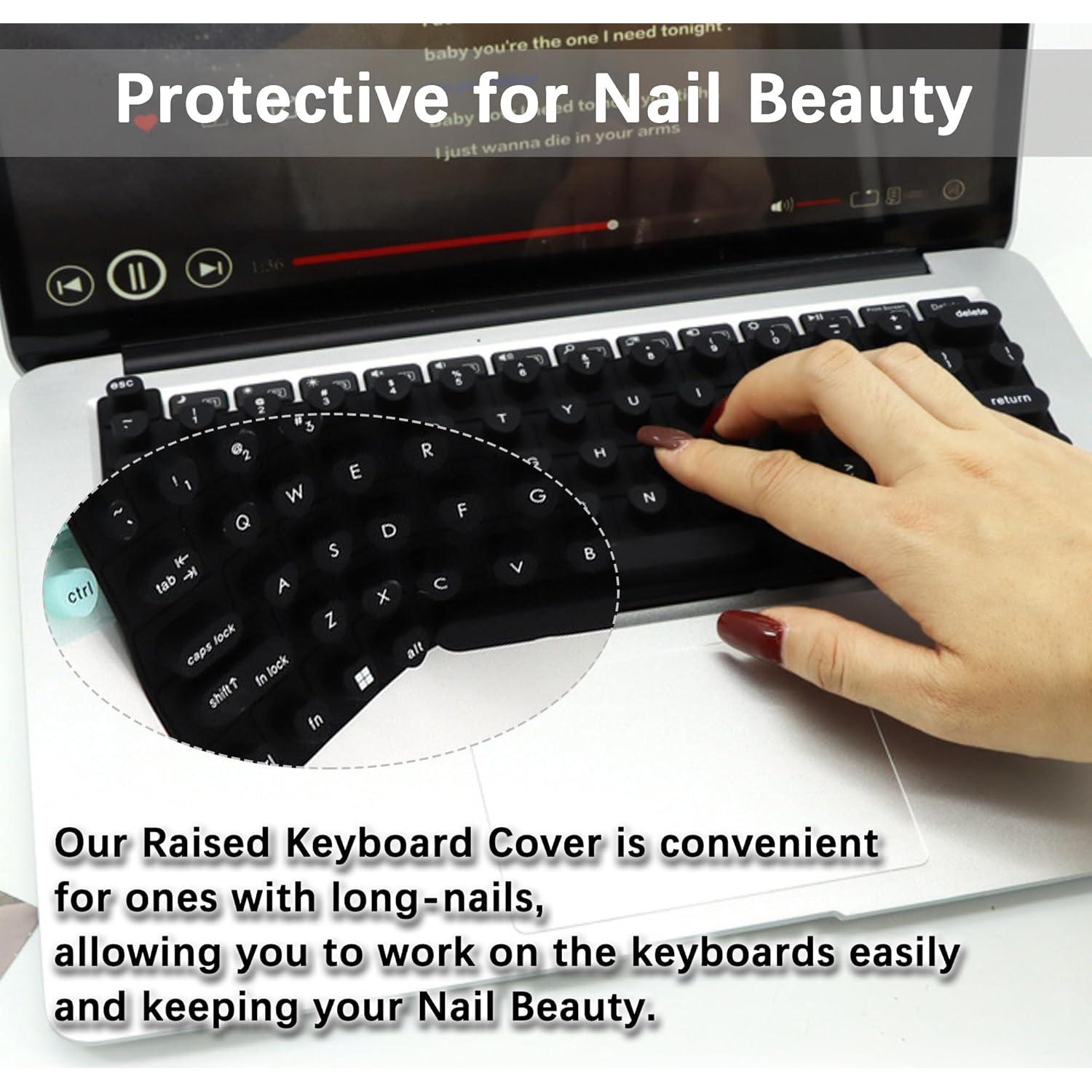 Cubierta de Teclado Elevada en Forma de Corazón HuiYuan18, Negra