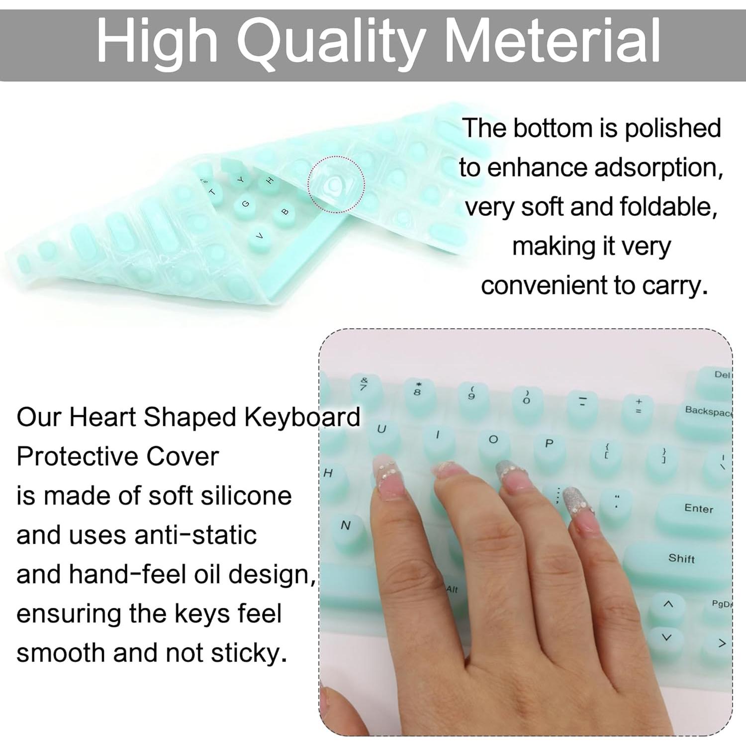 Cubierta de Teclado Elevada en Forma de Corazón HuiYuan18, Negra