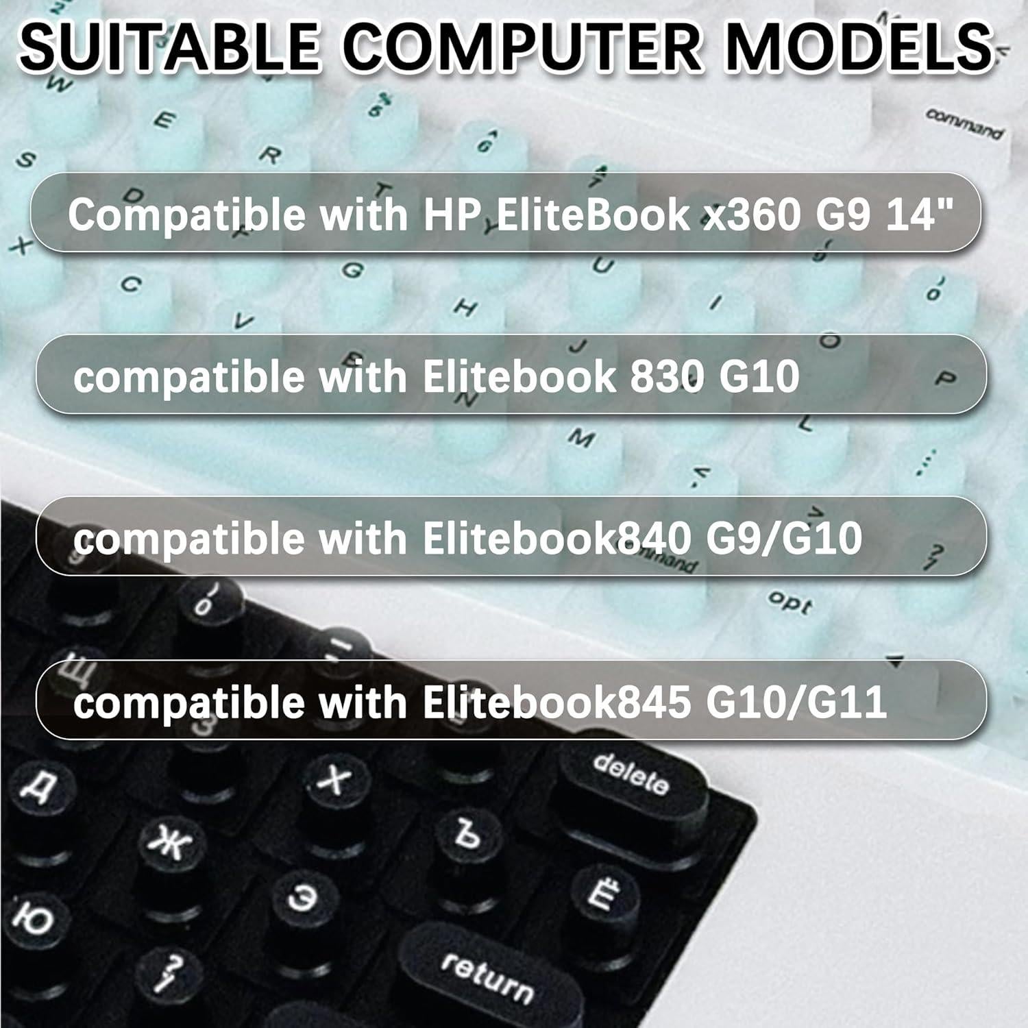 Cubierta de Teclado Elevada en Forma de Corazón HuiYuan18, Negra