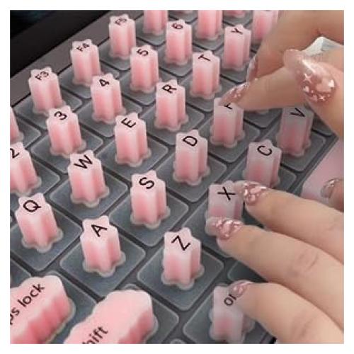 Cubierta de Teclado HRH para Uñas Largas Rosa - Compatible MacBook