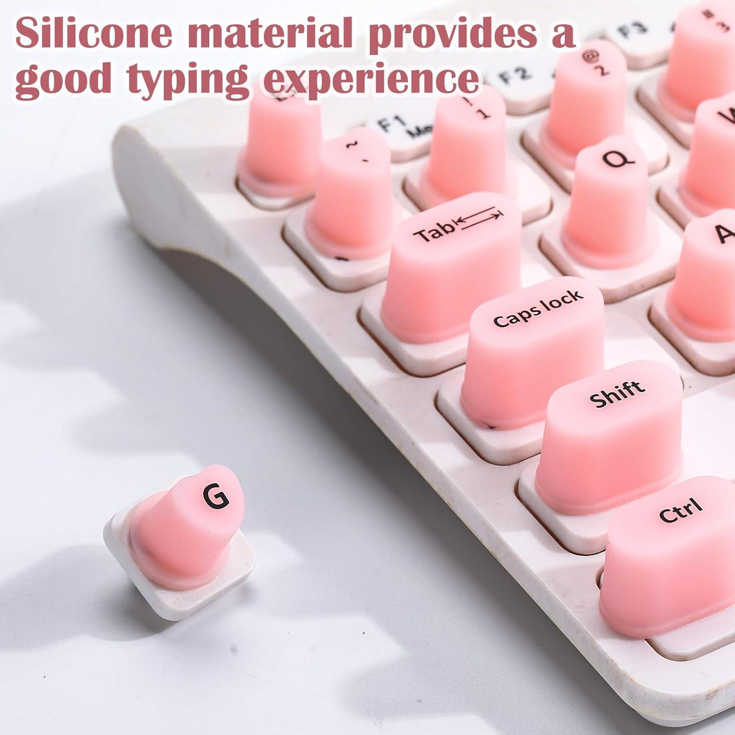 Calcomanías de Teclado Elevadas Kingdder 70 Pcs Rosa Uñas Largas