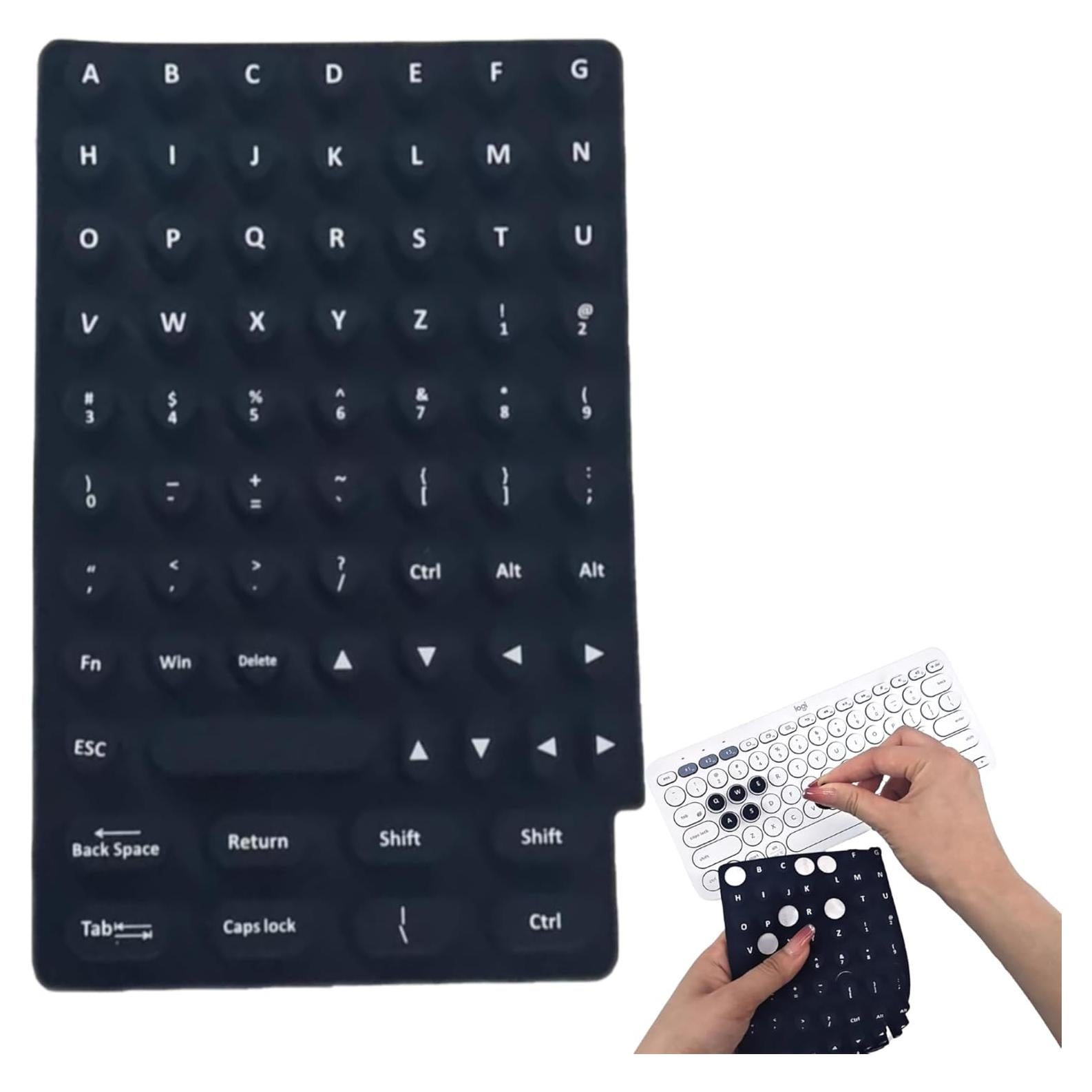 Pegatinas de Teclado SJWOW para Uñas Largas - Corazón Negro