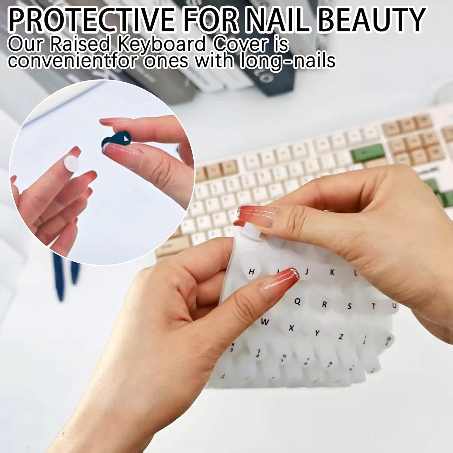 Pegatinas de Teclado SJWOW para Uñas Largas - Corazón Negro