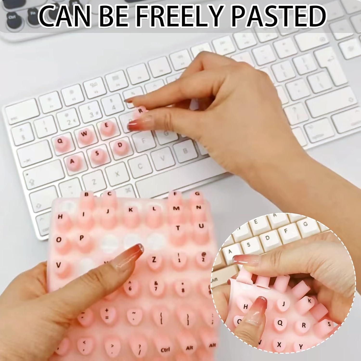 Pegatinas de Teclado SJWOW para Uñas Largas - Corazón Negro