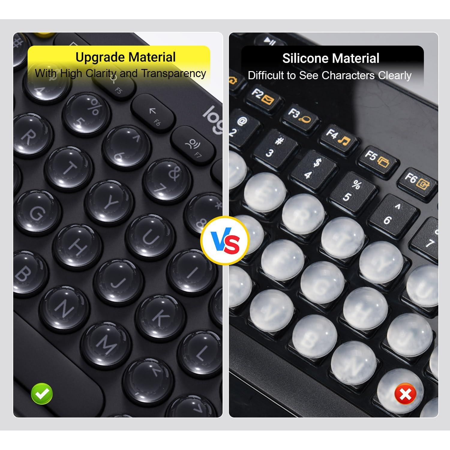 Pegatinas de Teclado Transparentes CASEDAO 64 PCS para Uñas Largas