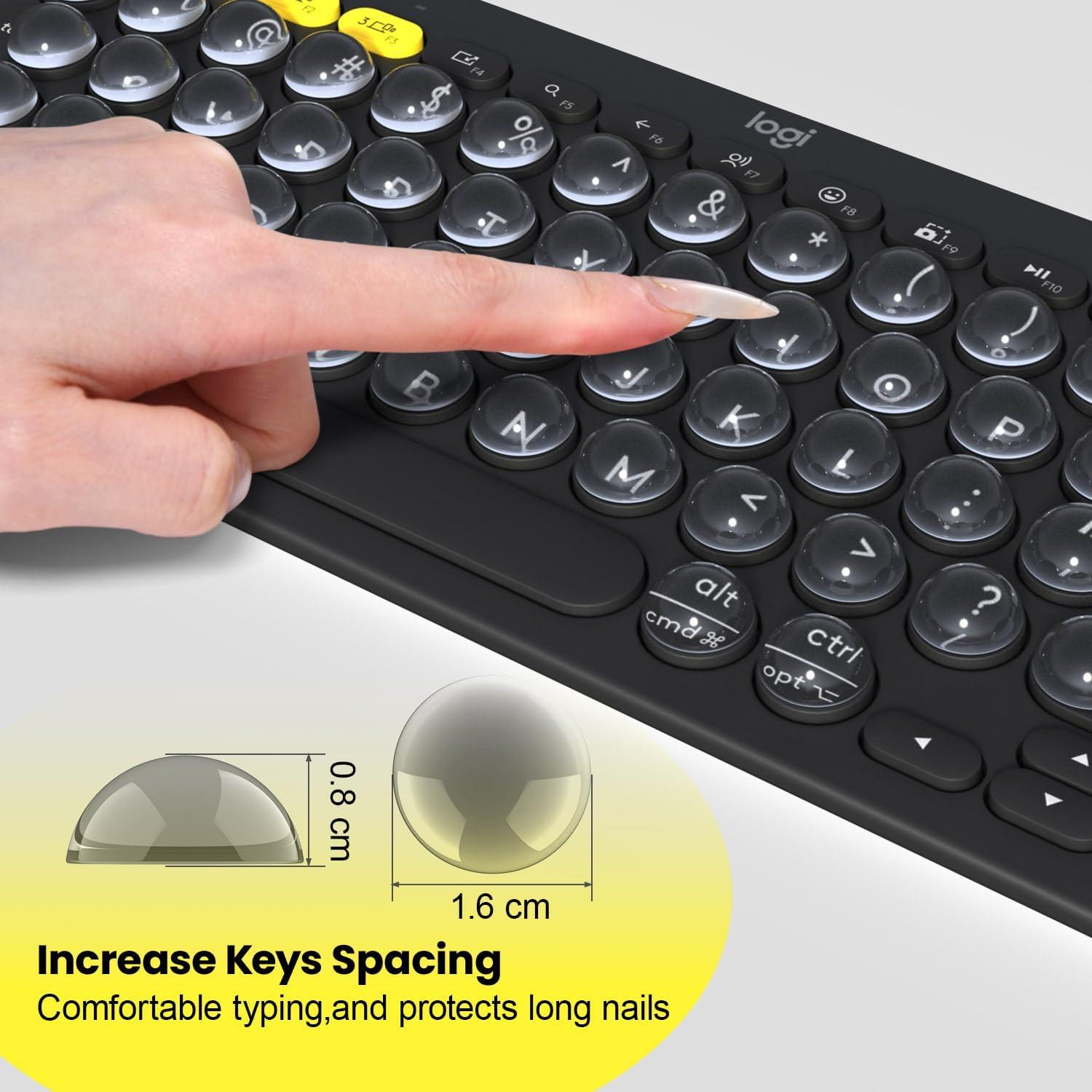 Pegatinas de Teclado Transparentes CASEDAO 64 PCS para Uñas Largas