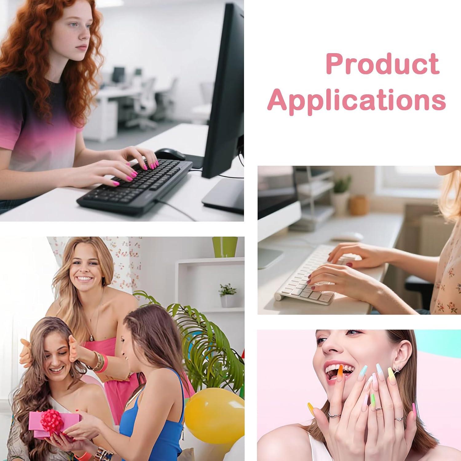 Teclado Elevado para Uñas Largas Lyehip - 64 Piezas Silicona Blanca