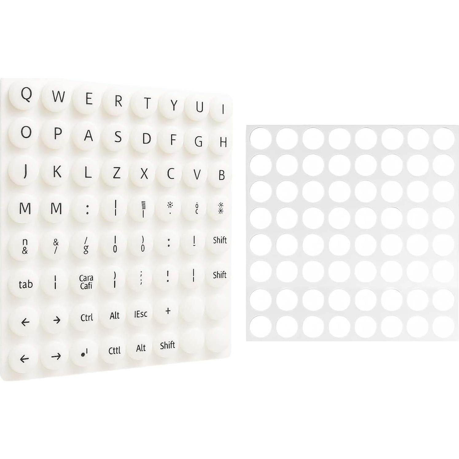 Teclado Elevado para Uñas Largas Lyehip - 64 Piezas Silicona Blanca