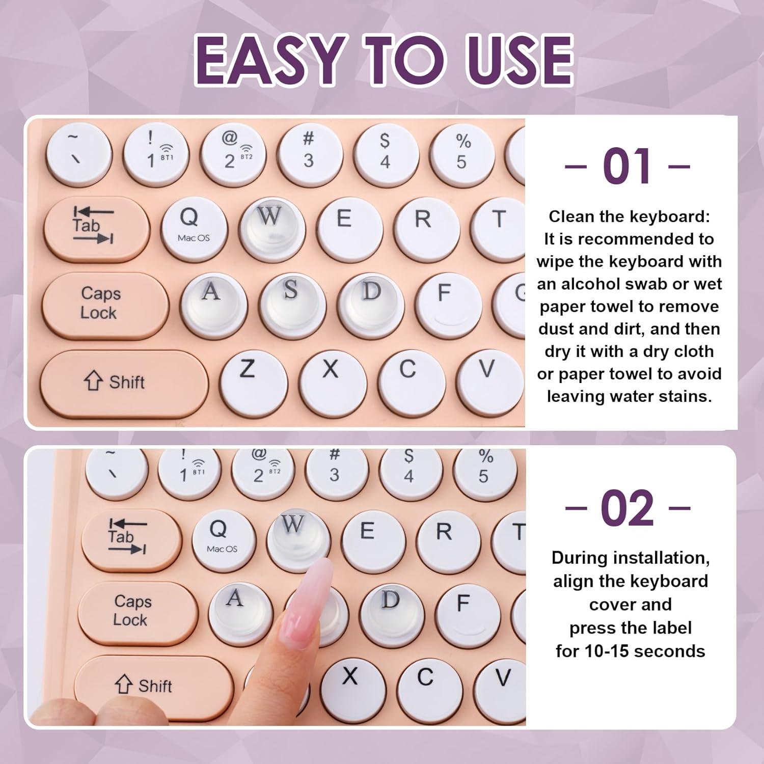 128 Etiquetas Elevadas para Teclado Isslly - Transparente
