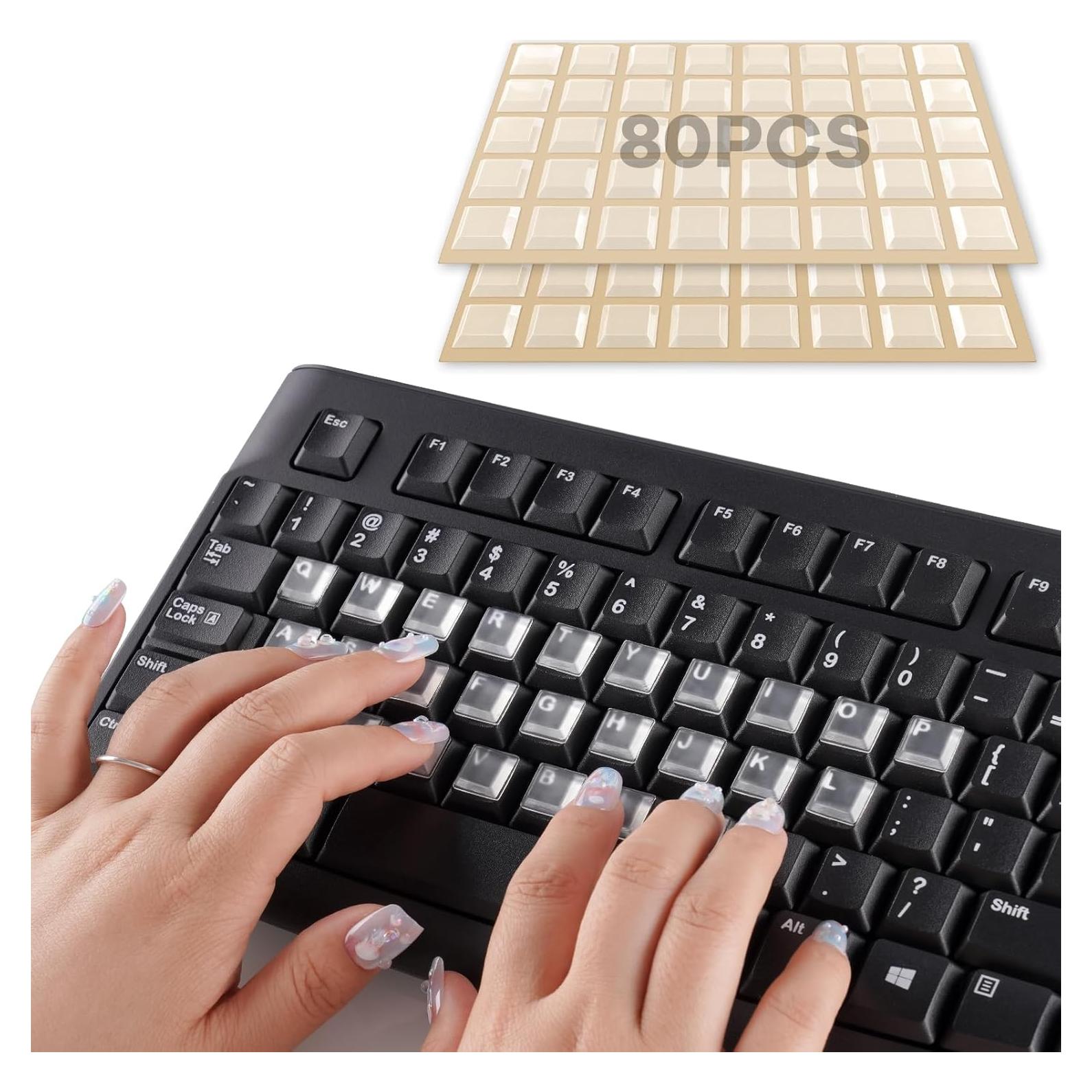 Pegatinas de Silicona Transparentes Tomorotec 80PCS para Teclado