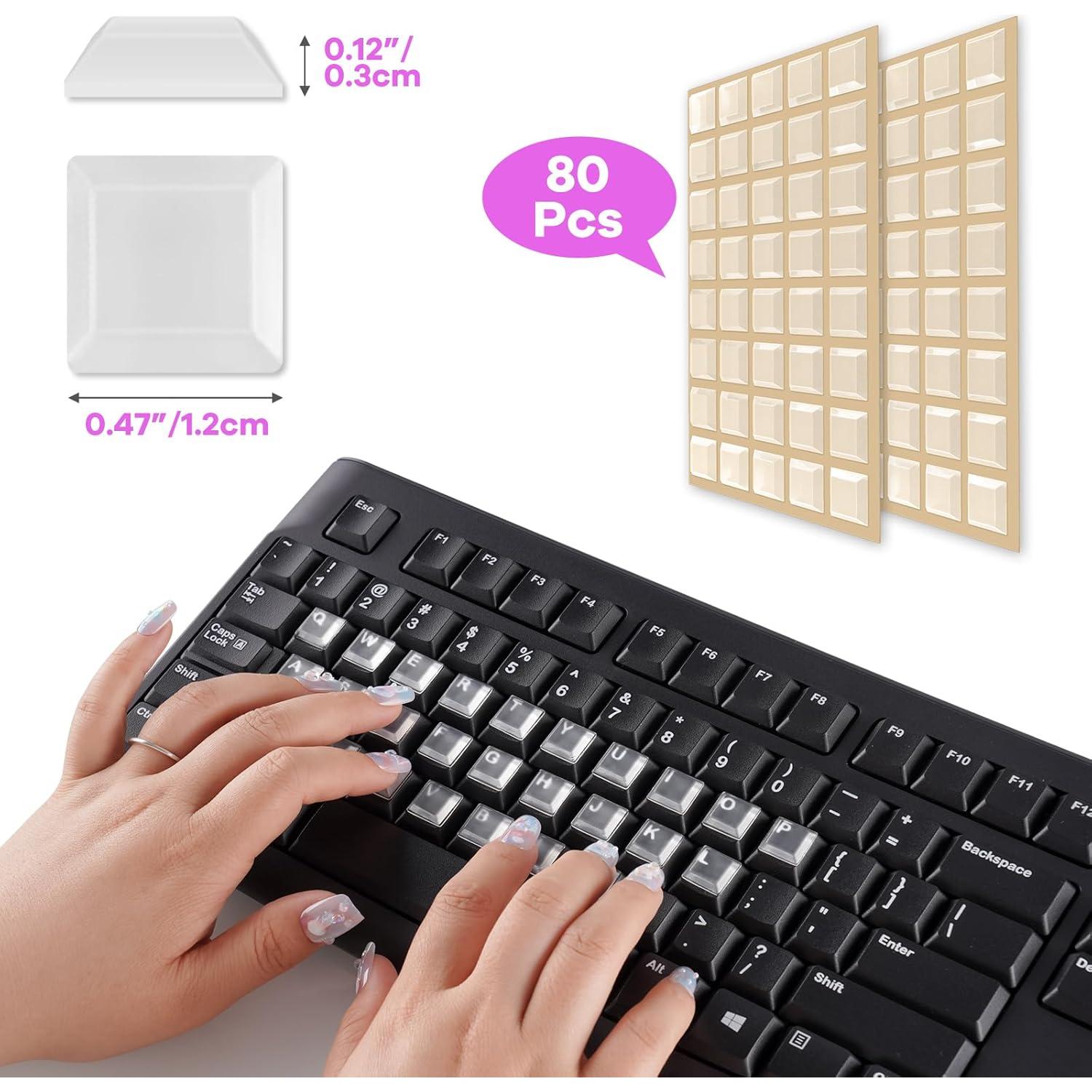 Pegatinas de Silicona Transparentes Tomorotec 80PCS para Teclado