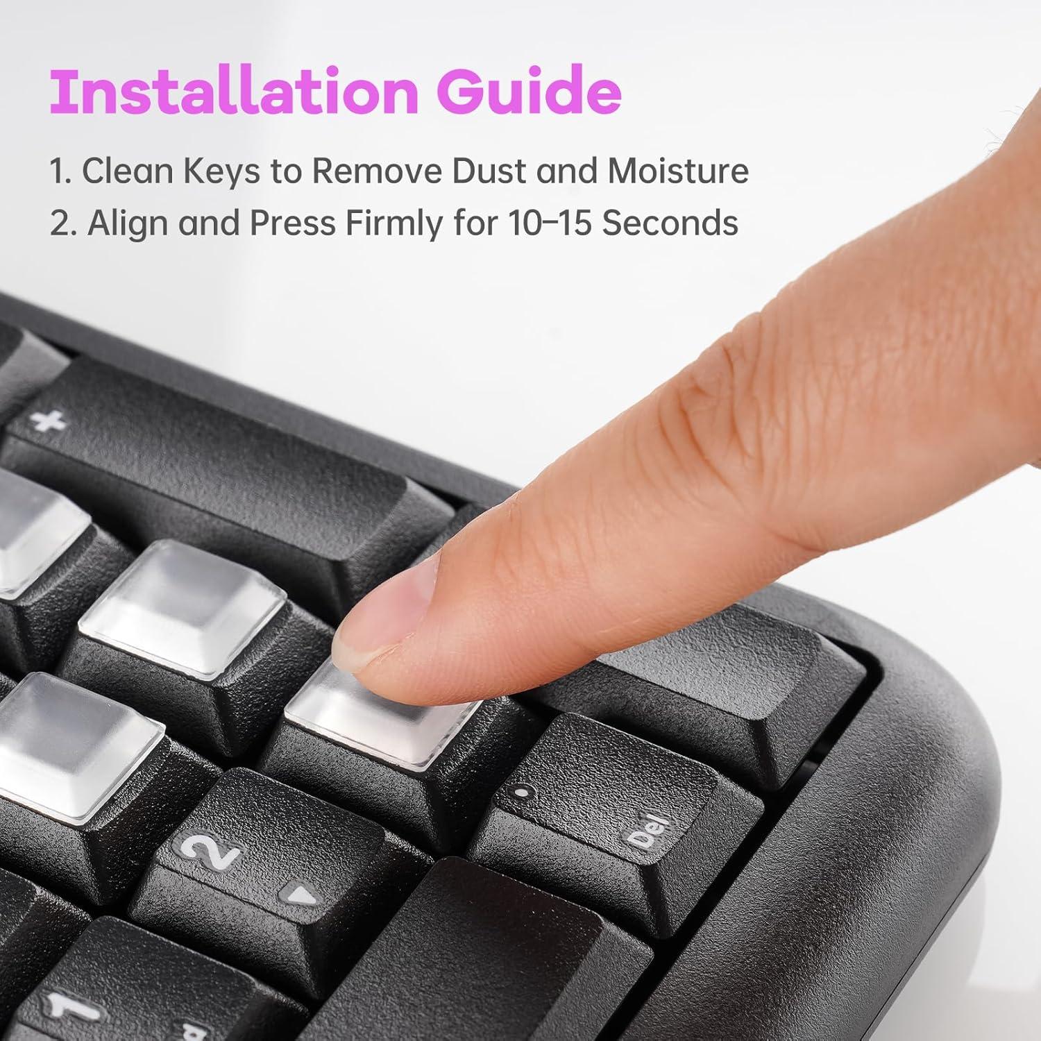 Pegatinas de Silicona Transparentes Tomorotec 80PCS para Teclado