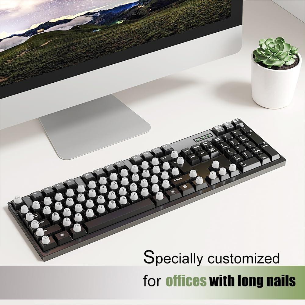 Calcomanías Elevadas para Teclado MasiBloom 64 Pcs Blanco