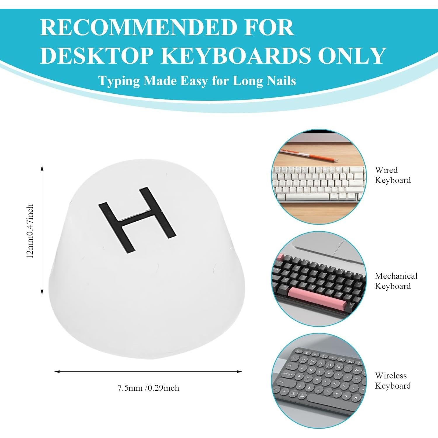 Cubierta de Teclado para Uñas Largas Braxan - Silicona Suave