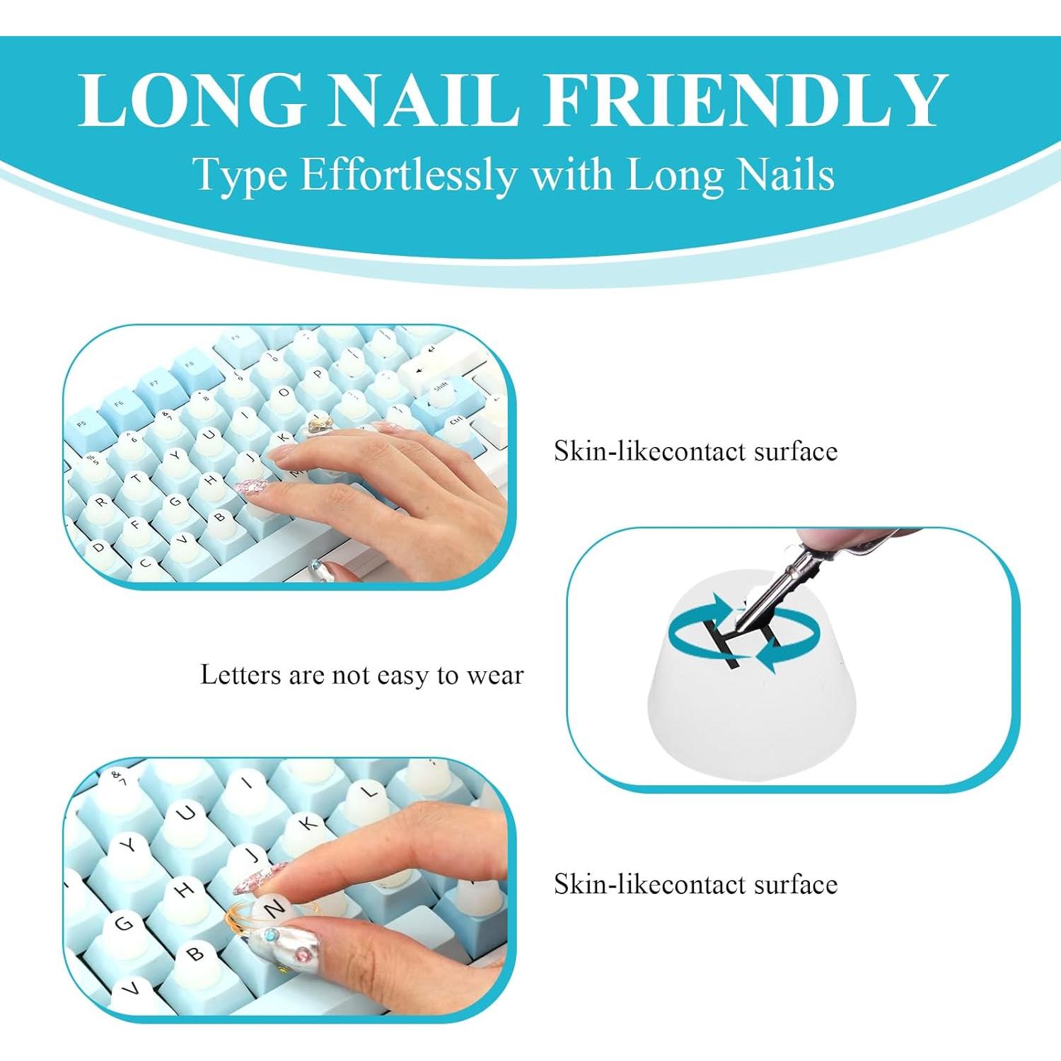 Cubierta de Teclado para Uñas Largas Braxan - Silicona Suave