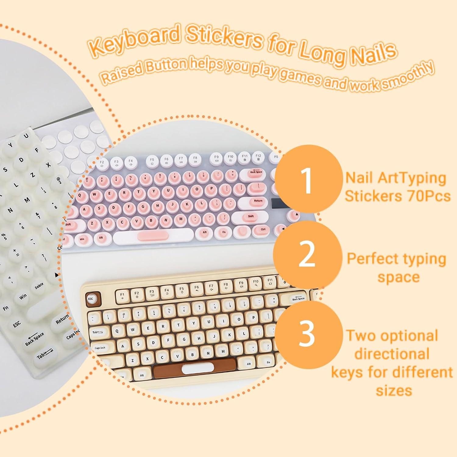 Calcomanías de Teclado Silicona Rosa YzxQzxdron 70 pcs