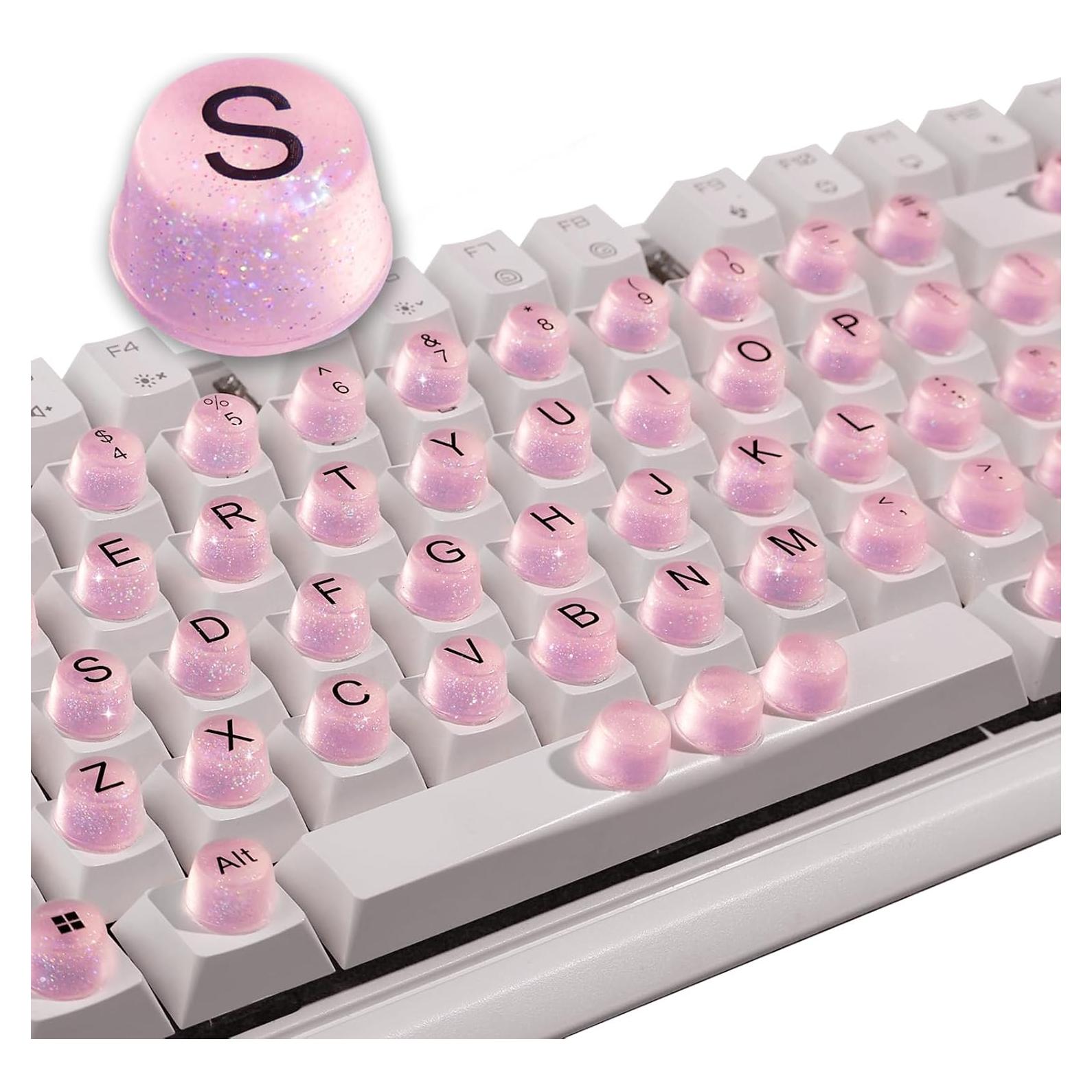 Calcomanías de Teclado Elevadas Botón Elevado Rosa 64 Pzs