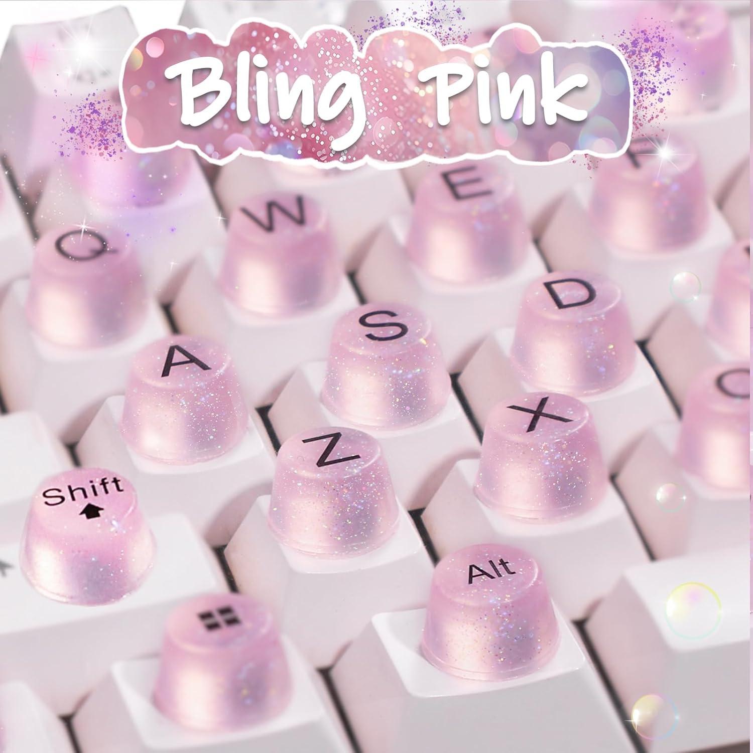 Calcomanías de Teclado Elevadas Botón Elevado Rosa 64 Pzs