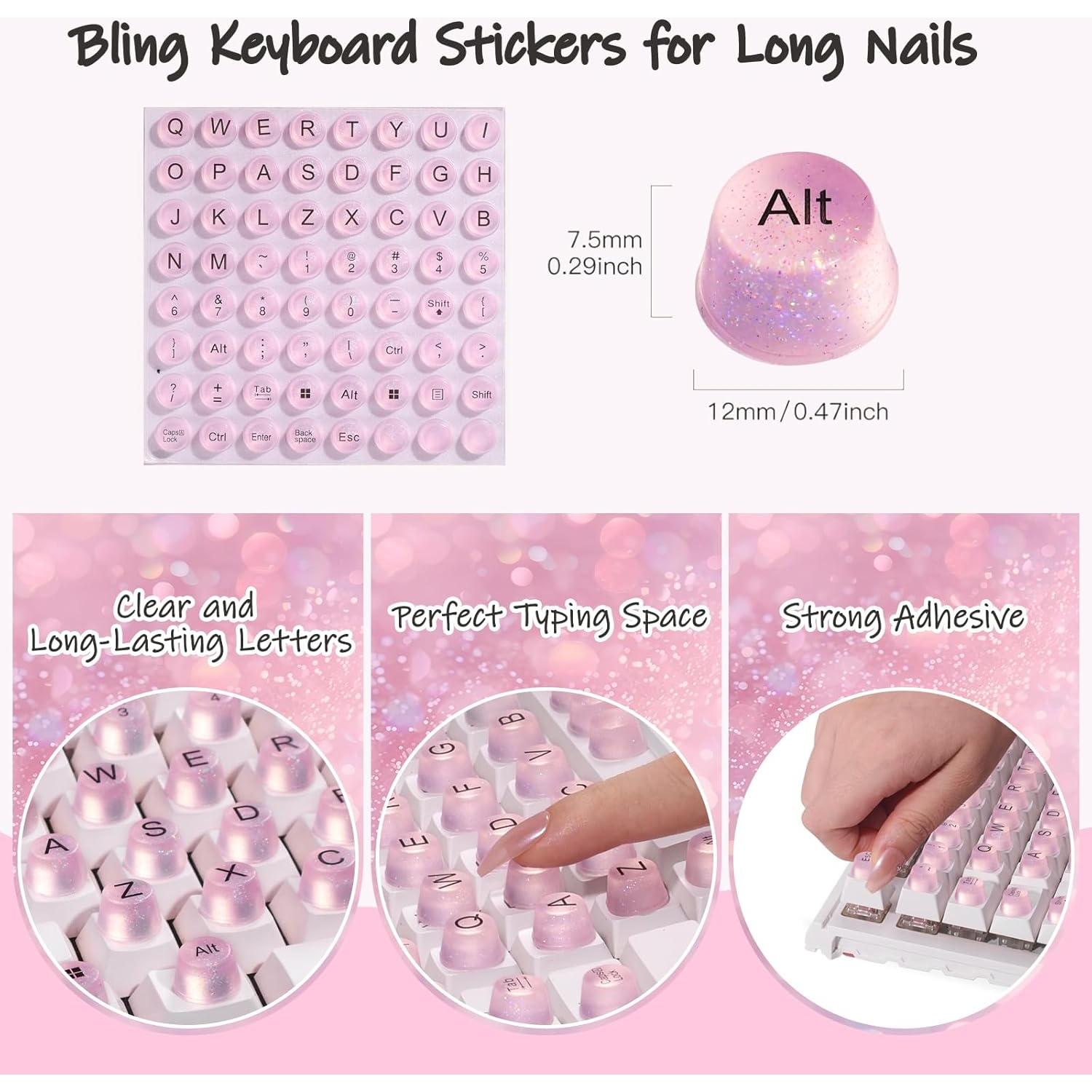 Calcomanías de Teclado Elevadas Botón Elevado Rosa 64 Pzs