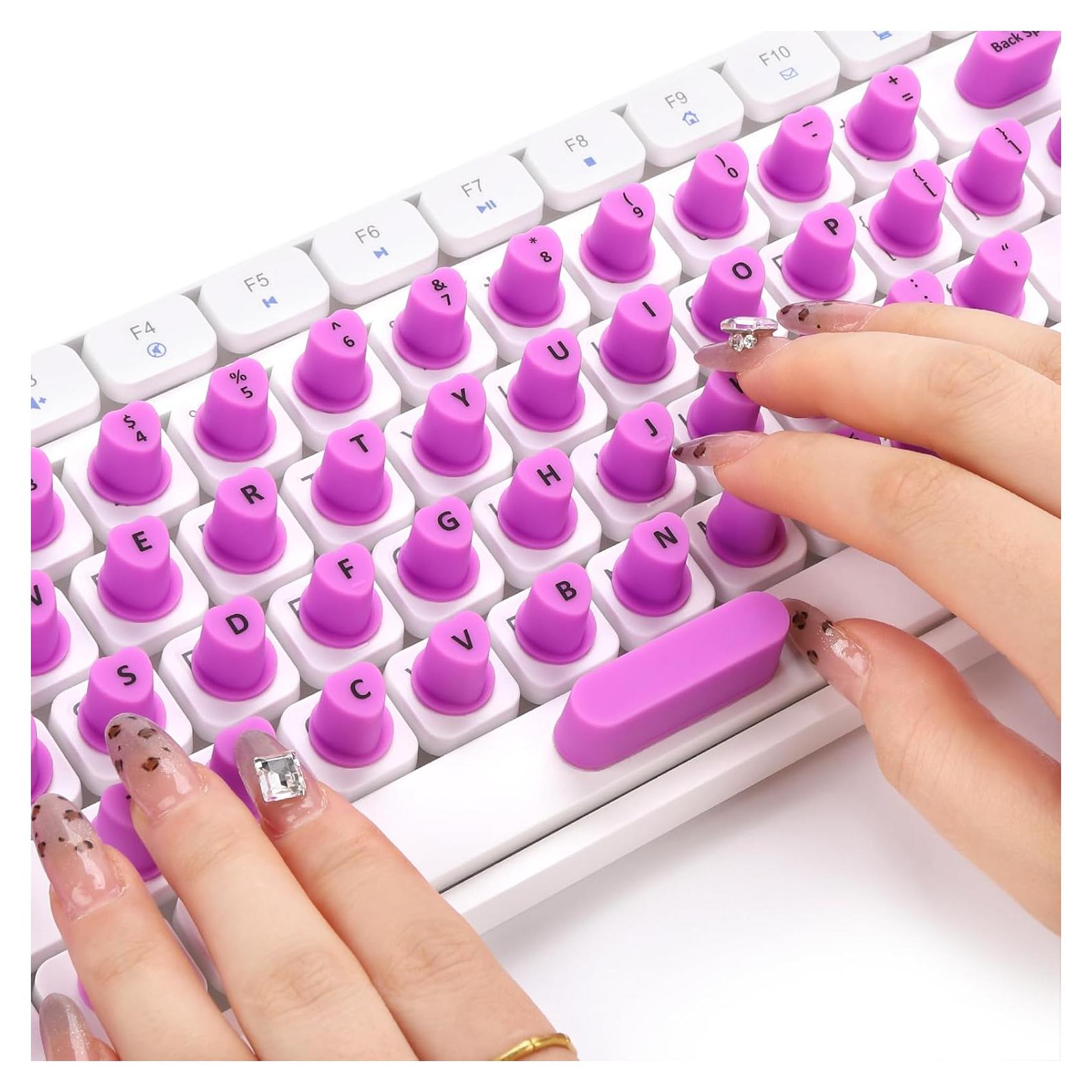Pegatinas de Teclado DR.YYDF para Uñas Largas - Púrpura