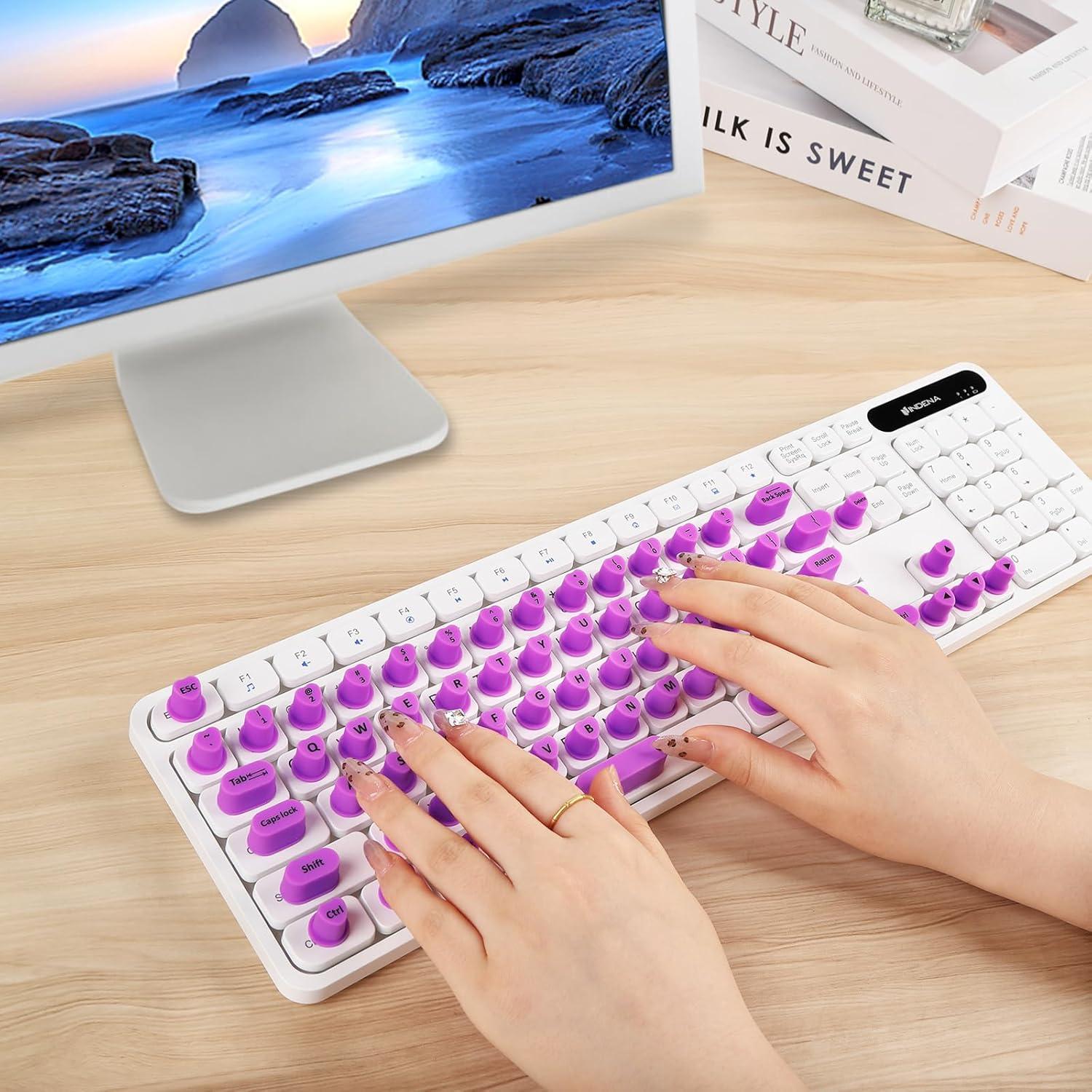 Pegatinas de Teclado DR.YYDF para Uñas Largas - Púrpura