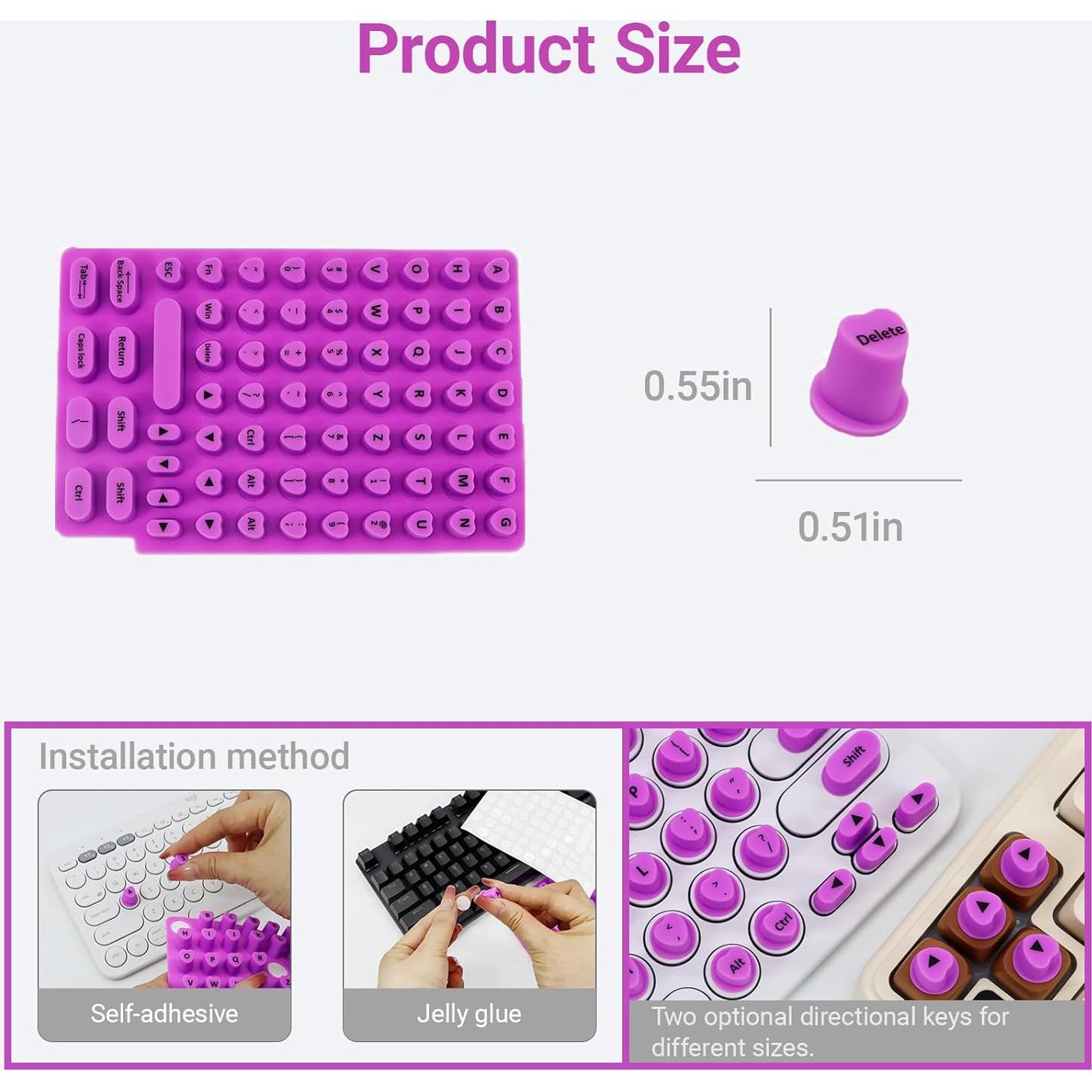 Pegatinas de Teclado DR.YYDF para Uñas Largas - Púrpura