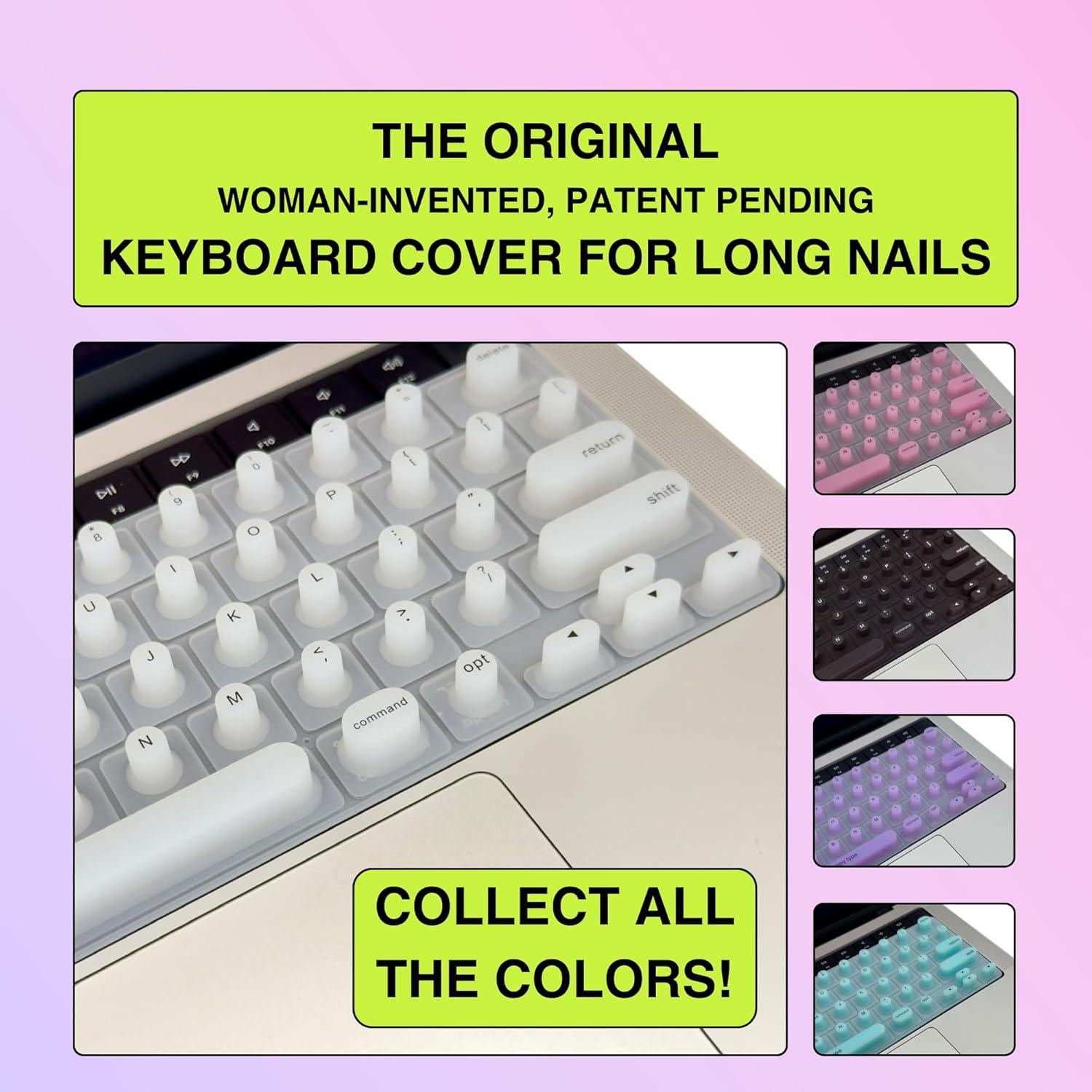 Cubierta de Teclado Elevada Tippy Type para Uñas Largas - Silicona - MacBook Pro/Air, iPad 13"