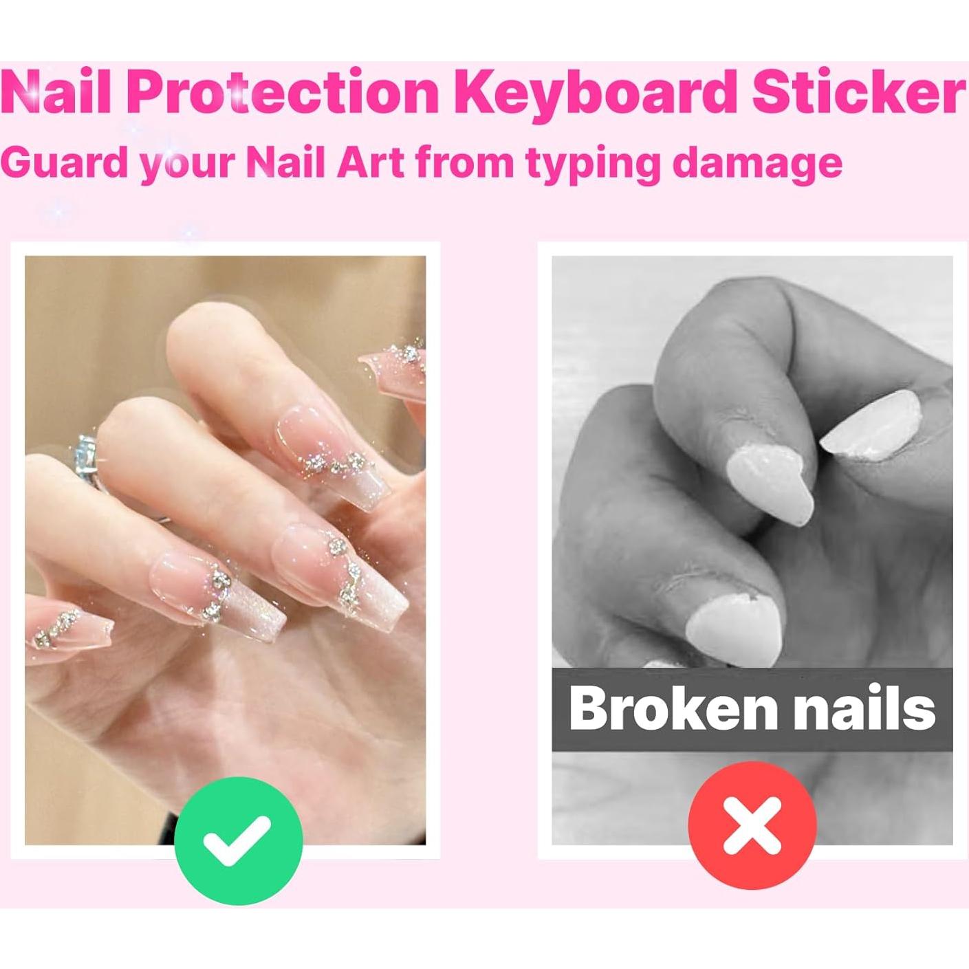 Calcomanías para Teclado FXiaoy - Protección Uñas Largas Mediano